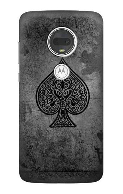 S3446 Black Ace Spade Case Cover Custodia per Motorola Moto G7, Moto G7 Plus