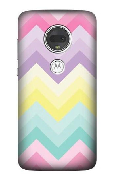 S3514 Rainbow Zigzag Case Cover Custodia per Motorola Moto G7, Moto G7 Plus