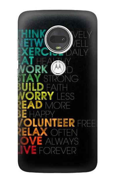 S3523 Think Positive Words Quotes Case Cover Custodia per Motorola Moto G7, Moto G7 Plus