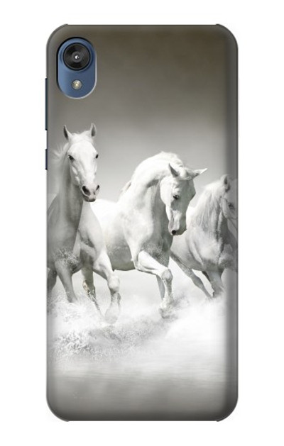 S0933 White Horses Case Cover Custodia per Motorola Moto E6, Moto E (6th Gen)