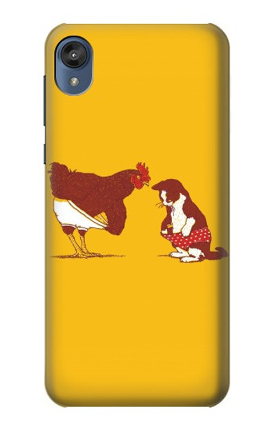 S1093 Rooster and Cat Joke Case Cover Custodia per Motorola Moto E6, Moto E (6th Gen)