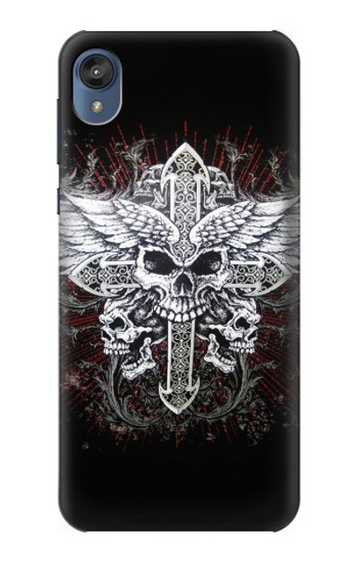 S1434 Skull Wing Tattoo Biker Case Cover Custodia per Motorola Moto E6, Moto E (6th Gen)