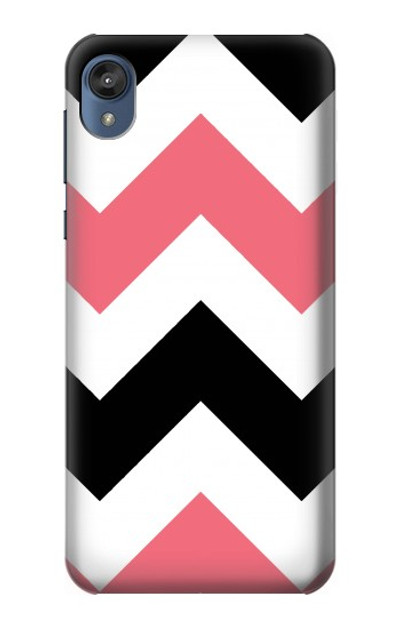 S1849 Pink Black Chevron Zigzag Case Cover Custodia per Motorola Moto E6, Moto E (6th Gen)