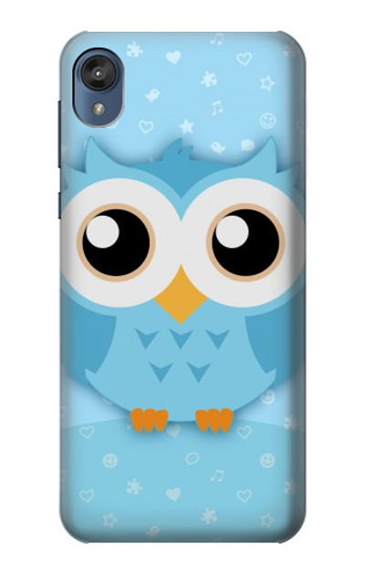 S3029 Cute Blue Owl Case Cover Custodia per Motorola Moto E6, Moto E (6th Gen)