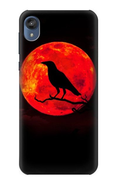 S3328 Crow Red Moon Case Cover Custodia per Motorola Moto E6, Moto E (6th Gen)