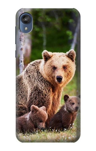 S3558 Bear Family Case Cover Custodia per Motorola Moto E6, Moto E (6th Gen)