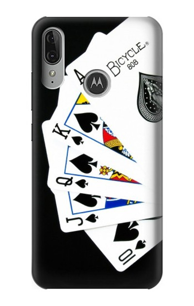 S1078 Poker Royal Straight Flush Case Cover Custodia per Motorola Moto E6 Plus, Moto E6s