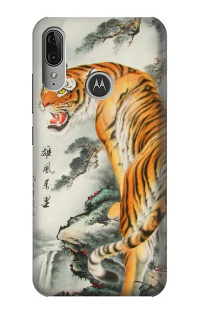 S1934 Chinese Tiger Painting Case Cover Custodia per Motorola Moto E6 Plus, Moto E6s