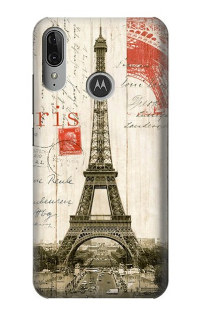 S2108 Eiffel Tower Paris Postcard Case Cover Custodia per Motorola Moto E6 Plus, Moto E6s