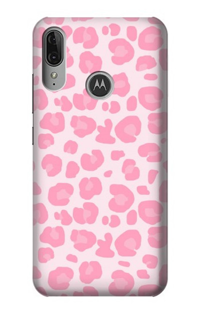 S2213 Pink Leopard Pattern Case Cover Custodia per Motorola Moto E6 Plus, Moto E6s