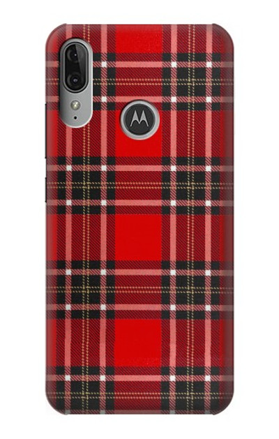 S2374 Tartan Red Pattern Case Cover Custodia per Motorola Moto E6 Plus, Moto E6s