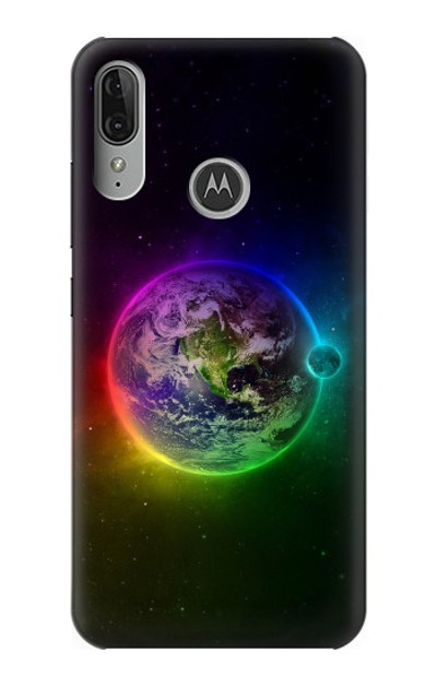 S2570 Colorful Planet Case Cover Custodia per Motorola Moto E6 Plus, Moto E6s