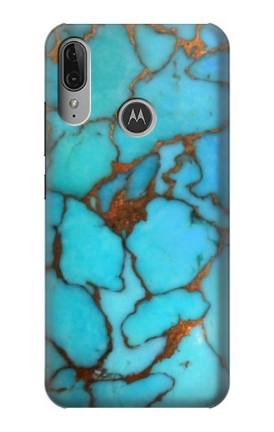 S2685 Aqua Turquoise Gemstone Graphic Printed Case Cover Custodia per Motorola Moto E6 Plus, Moto E6s