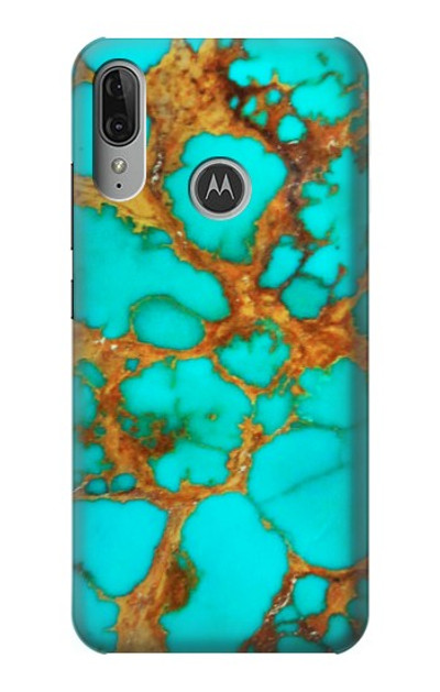 S2688 Aqua Copper Turquoise Gemstone Graphic Case Cover Custodia per Motorola Moto E6 Plus, Moto E6s