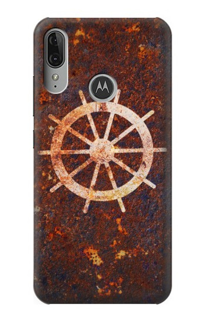 S2766 Ship Wheel Rusty Texture Case Cover Custodia per Motorola Moto E6 Plus, Moto E6s