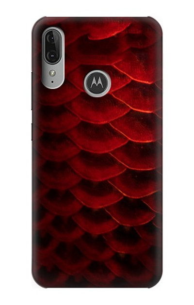 S2879 Red Arowana Fish Scale Case Cover Custodia per Motorola Moto E6 Plus, Moto E6s