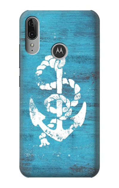 S3053 Marine Anchor Blue Case Cover Custodia per Motorola Moto E6 Plus, Moto E6s