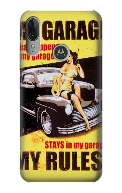 S3198 My Garage Pinup Girl Case Cover Custodia per Motorola Moto E6 Plus, Moto E6s