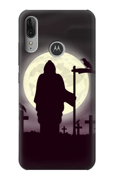 S3262 Grim Reaper Night Moon Cemetery Case Cover Custodia per Motorola Moto E6 Plus, Moto E6s