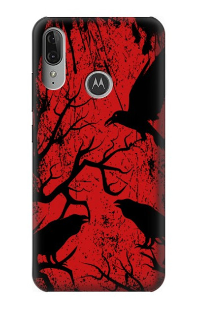 S3325 Crow Black Blood Tree Case Cover Custodia per Motorola Moto E6 Plus, Moto E6s