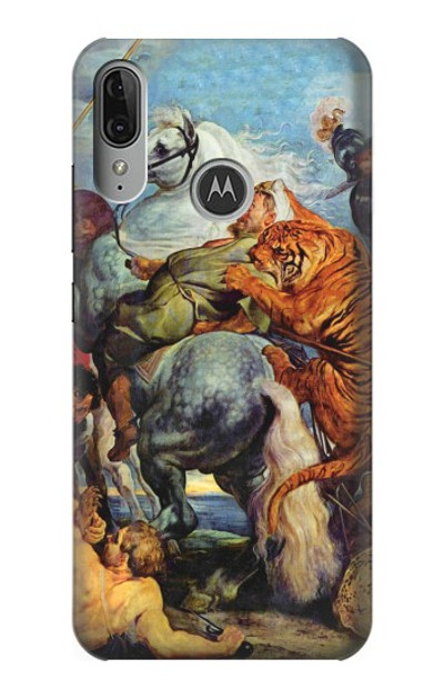 S3331 Peter Paul Rubens Tiger und Lowenjagd Case Cover Custodia per Motorola Moto E6 Plus, Moto E6s