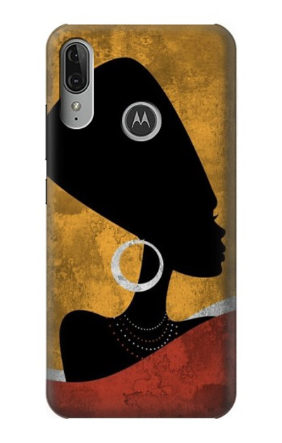 S3453 African Queen Nefertiti Silhouette Case Cover Custodia per Motorola Moto E6 Plus, Moto E6s