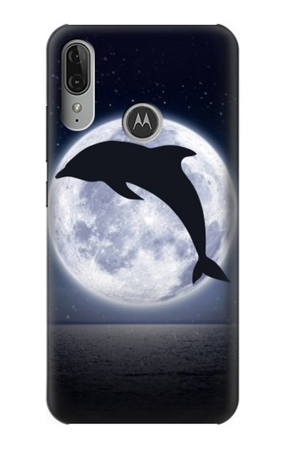 S3510 Dolphin Moon Night Case Cover Custodia per Motorola Moto E6 Plus, Moto E6s