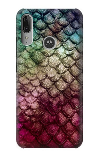 S3539 Mermaid Fish Scale Case Cover Custodia per Motorola Moto E6 Plus, Moto E6s
