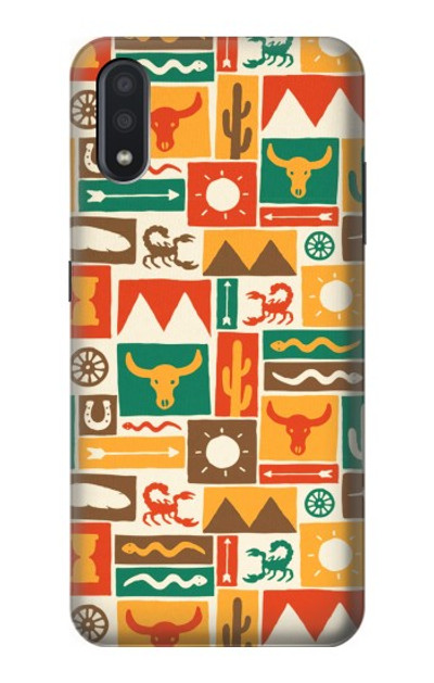 S1873 Western Pattern Case Cover Custodia per Samsung Galaxy A01