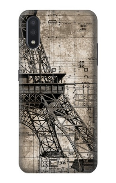 S3416 Eiffel Tower Blueprint Case Cover Custodia per Samsung Galaxy A01