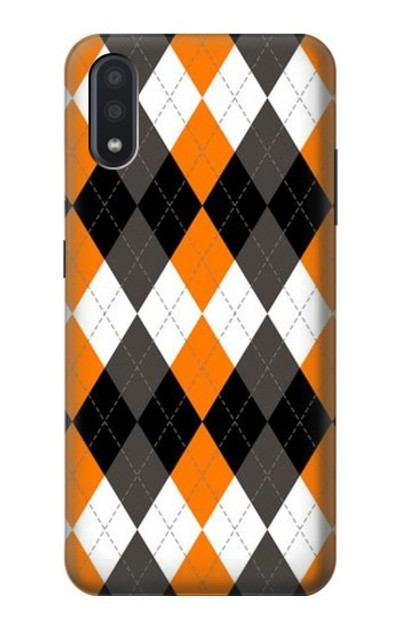 S3421 Black Orange White Argyle Plaid Case Cover Custodia per Samsung Galaxy A01