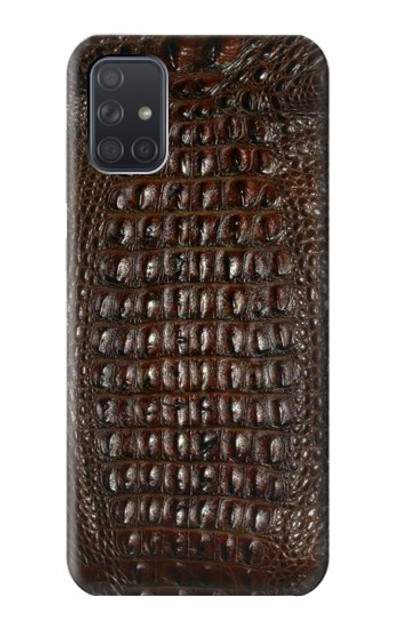 S2850 Brown Skin Alligator Graphic Printed Case Cover Custodia per Samsung Galaxy A71