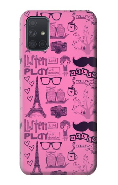 S2885 Paris Pink Case Cover Custodia per Samsung Galaxy A71