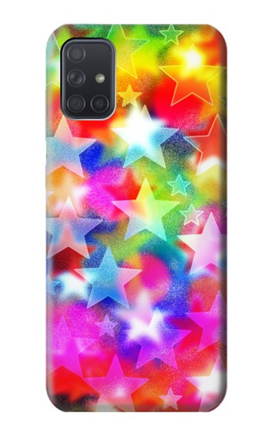 S3292 Colourful Disco Star Case Cover Custodia per Samsung Galaxy A71