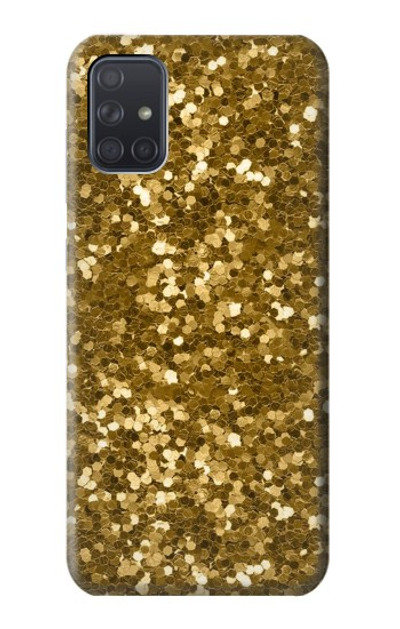 S3388 Gold Glitter Graphic Print Case Cover Custodia per Samsung Galaxy A71