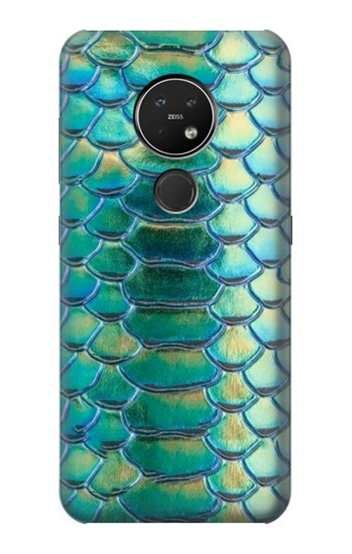 S3414 Green Snake Scale Graphic Print Case Cover Custodia per Nokia 7.2