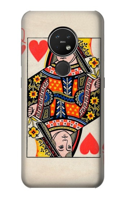 S3429 Queen Hearts Card Case Cover Custodia per Nokia 7.2