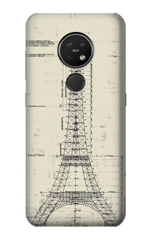 S3474 Eiffel Architectural Drawing Case Cover Custodia per Nokia 7.2