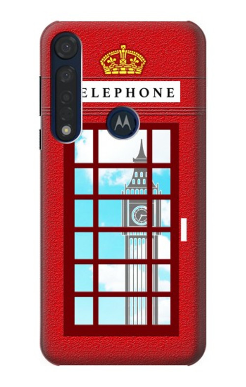 S2059 England British Telephone Box Minimalist Case Cover Custodia per Motorola Moto G8 Plus