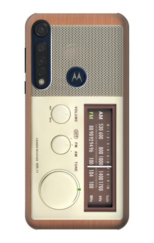 S3165 FM AM Wooden Receiver Graphic Case Cover Custodia per Motorola Moto G8 Plus