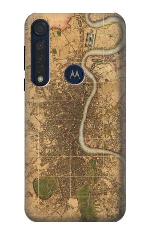 S3230 Vintage Map of London Case Cover Custodia per Motorola Moto G8 Plus