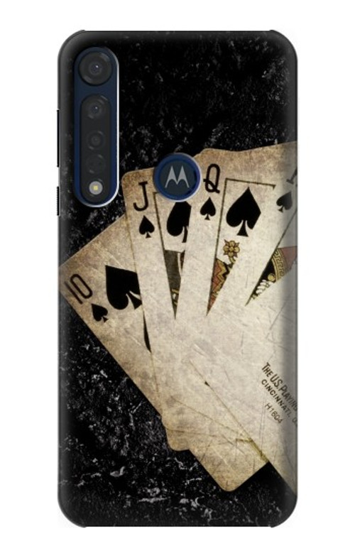 S3231 Vintage Royal Straight Flush Cards Case Cover Custodia per Motorola Moto G8 Plus