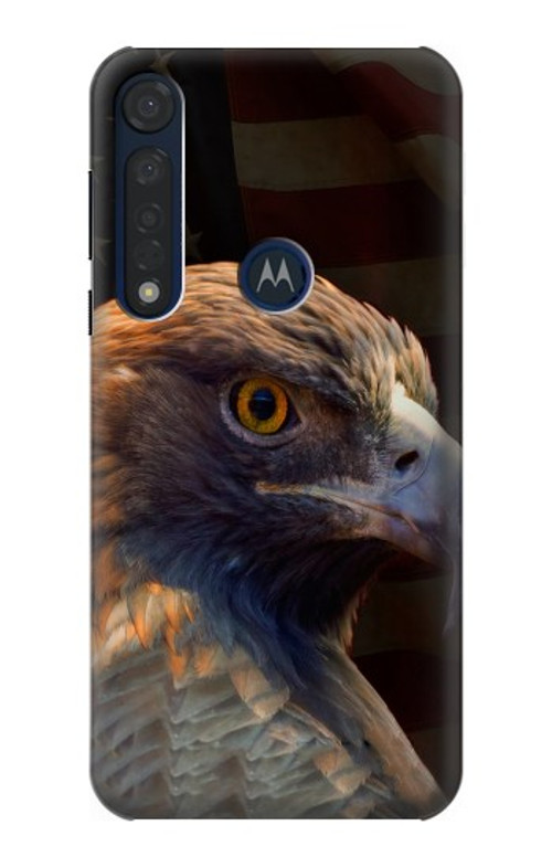 S3376 Eagle American Flag Case Cover Custodia per Motorola Moto G8 Plus