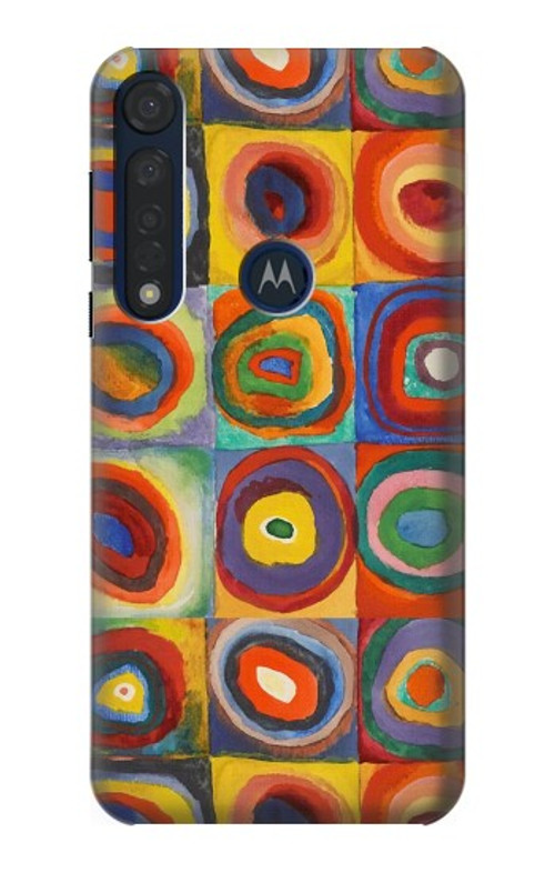 S3409 Squares Concentric Circles Case Cover Custodia per Motorola Moto G8 Plus