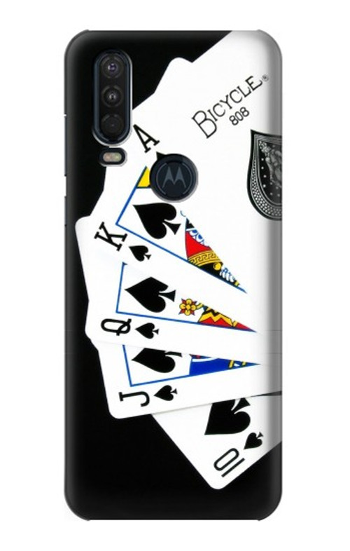 S1078 Poker Royal Straight Flush Case Cover Custodia per Motorola One Action (Moto P40 Power)