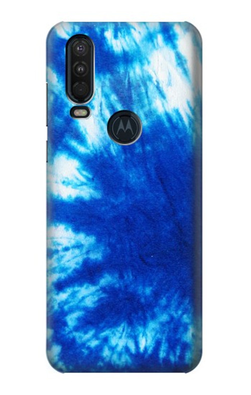 S1869 Tie Dye Blue Case Cover Custodia per Motorola One Action (Moto P40 Power)