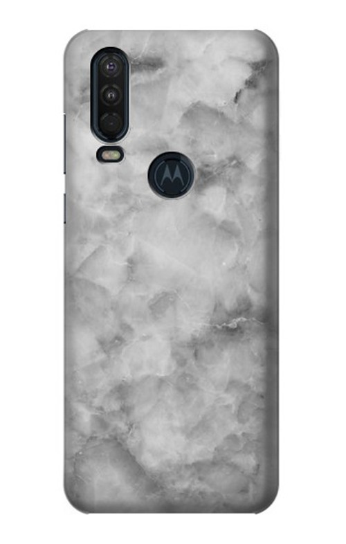 S2845 Gray Marble Texture Case Cover Custodia per Motorola One Action (Moto P40 Power)