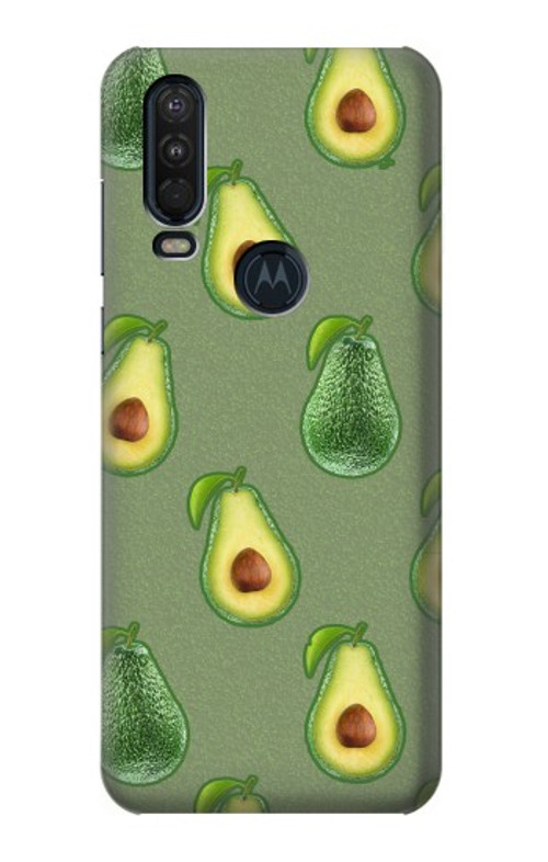 S3285 Avocado Fruit Pattern Case Cover Custodia per Motorola One Action (Moto P40 Power)