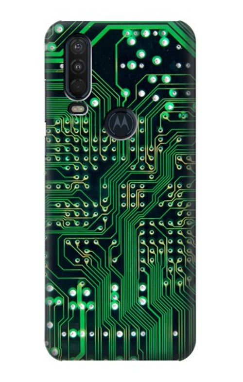 S3392 Electronics Board Circuit Graphic Case Cover Custodia per Motorola One Action (Moto P40 Power)