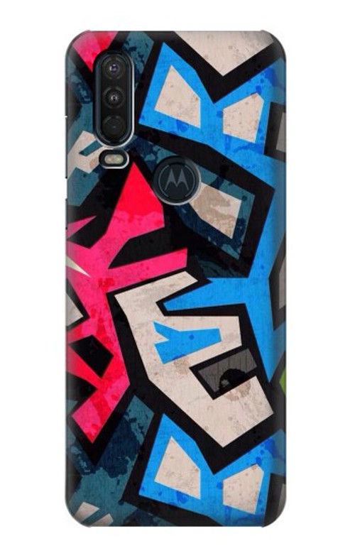 S3445 Graffiti Street Art Case Cover Custodia per Motorola One Action (Moto P40 Power)